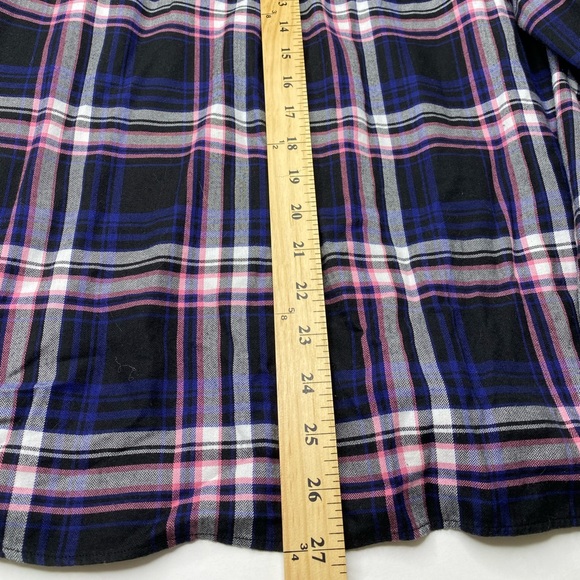Untuckit Blue Pink Plaid Cotton Button Down Top - Picture 5 of 7